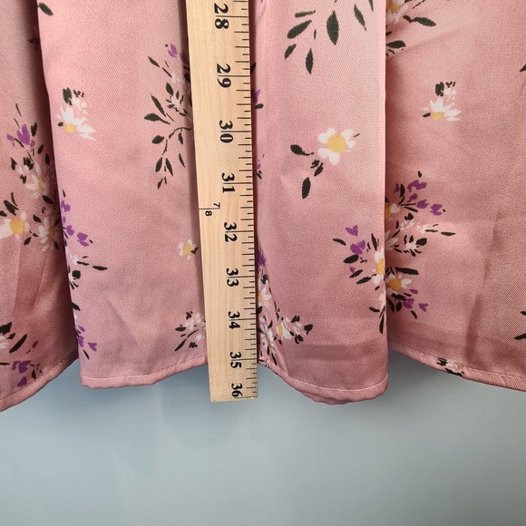 Time and Tru Women's Printed Tiered Elastic Waist Midi Skirt M Dusty Rose Floral - Picture 6 of 11